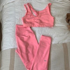 ALO Yoga Macaroon Pink set